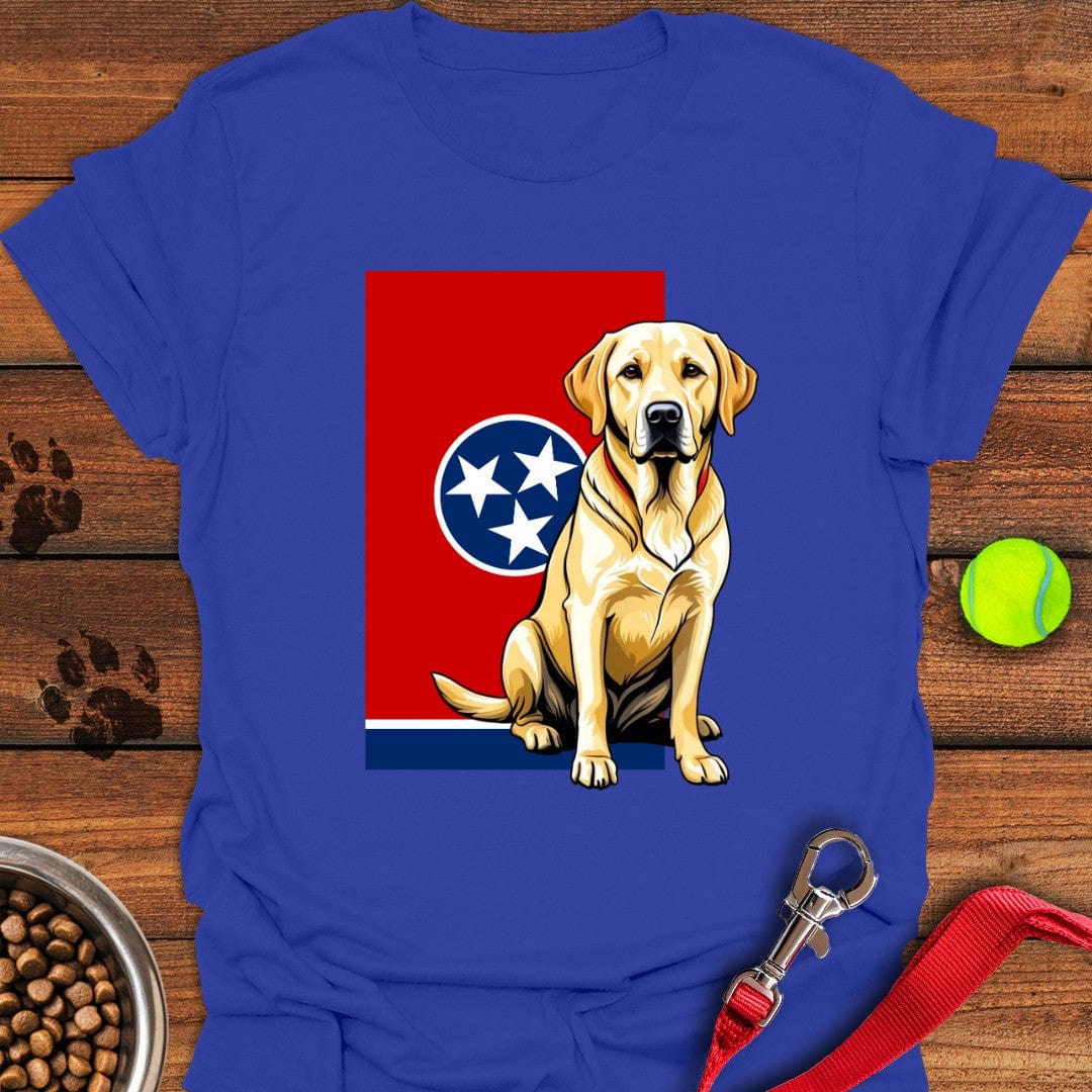 Yellow Labrador Tennessee Flag T-Shirt Royal