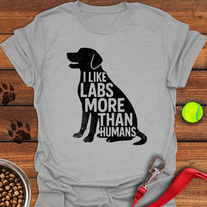 I Like Labs More Than Humans T-Shirt Sport Grey