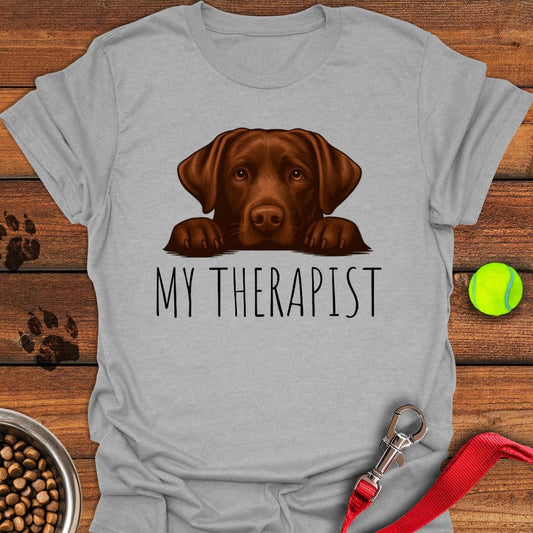 My Therapist Chocolate Lab T-Shirt Sport Grey