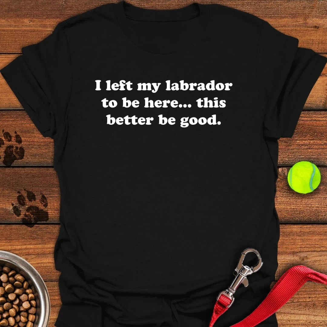 I Left My Labrador To Be Here T-Shirt Black