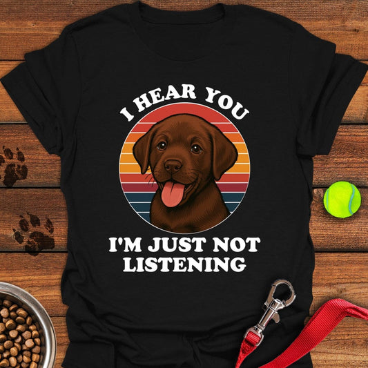 Funny Chocolate Labrador Puppy T-Shirt Black