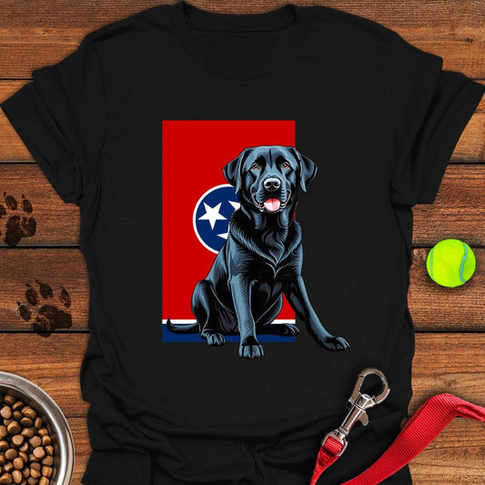 Black Labrador Tennessee Flag T-Shirt Black
