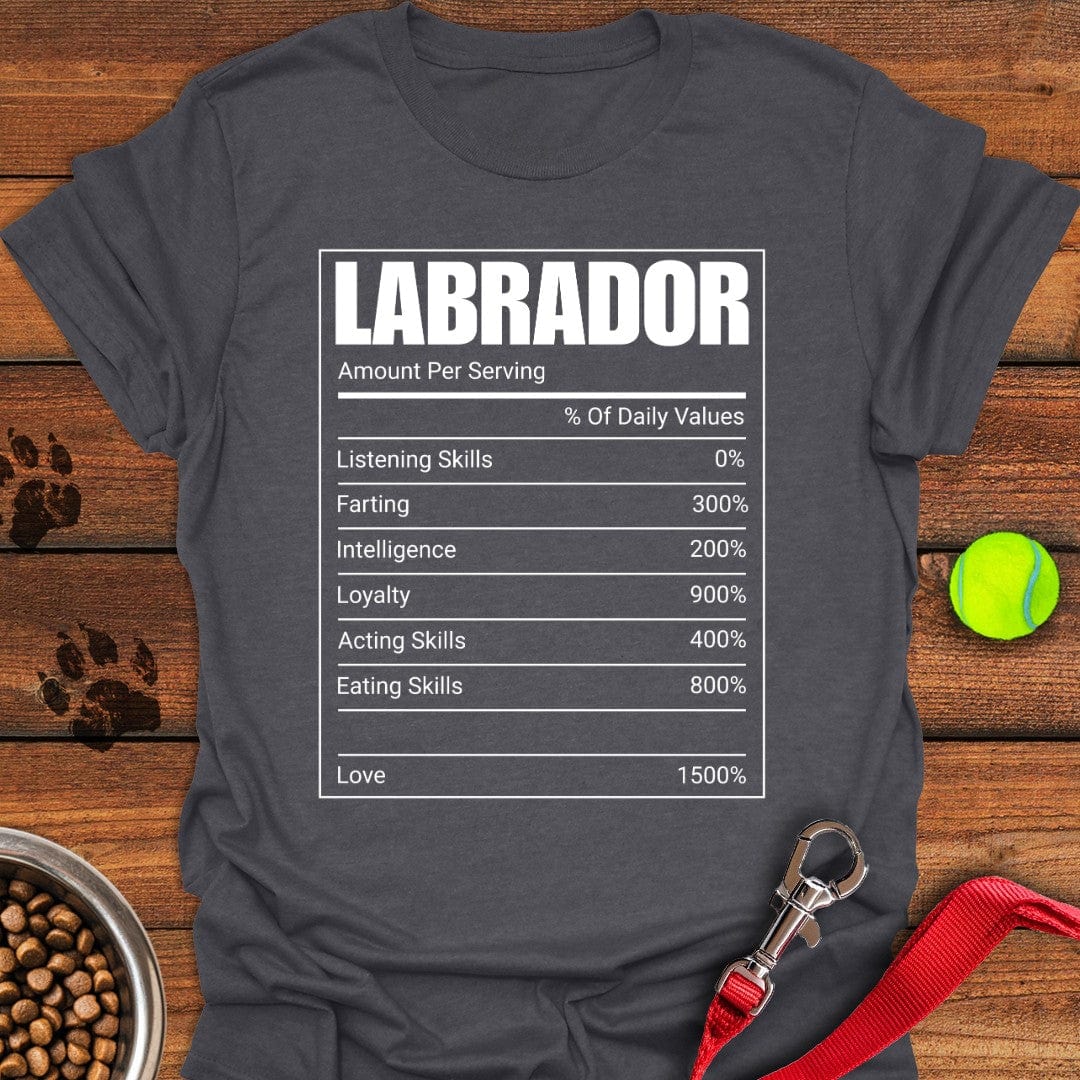 Labrador Nutrition Facts T-Shirt Dark Heather