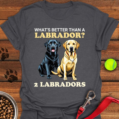 Funny Yellow & Black Lab T-Shirt Dark Heather