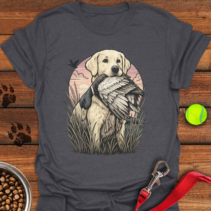Yellow Labrador Hunting T-Shirt Dark Heather
