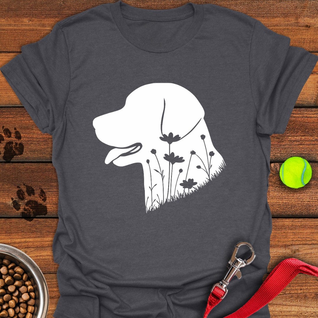 Labrador Flowers T-Shirt Dark Heather