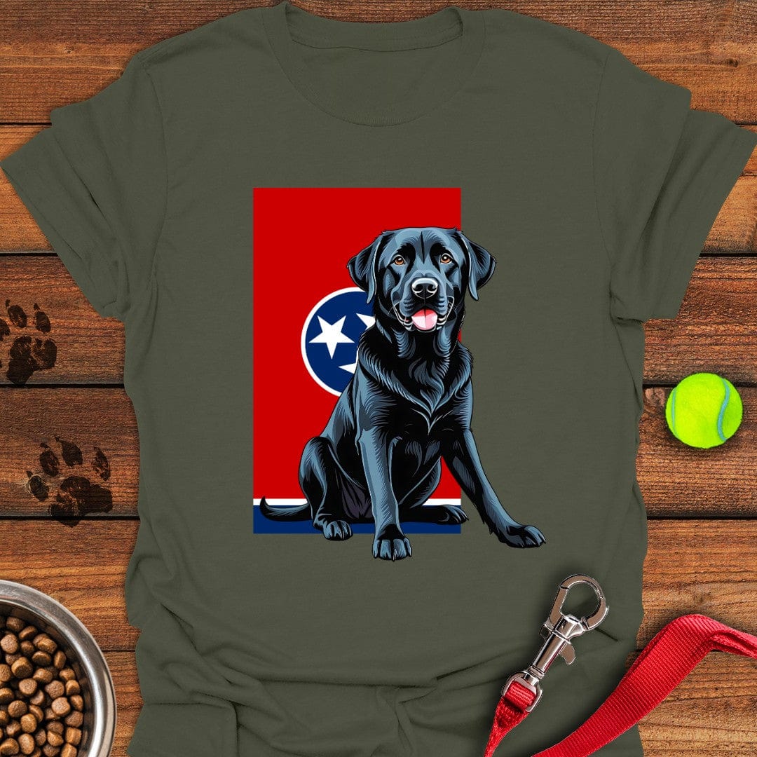 Black Labrador Tennessee Flag T-Shirt Military Green