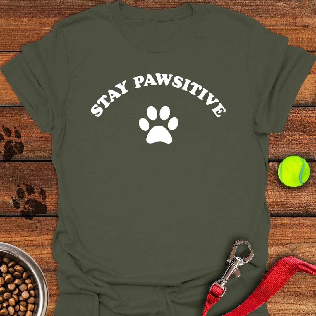 Stay Pawsitive Dog Military Green