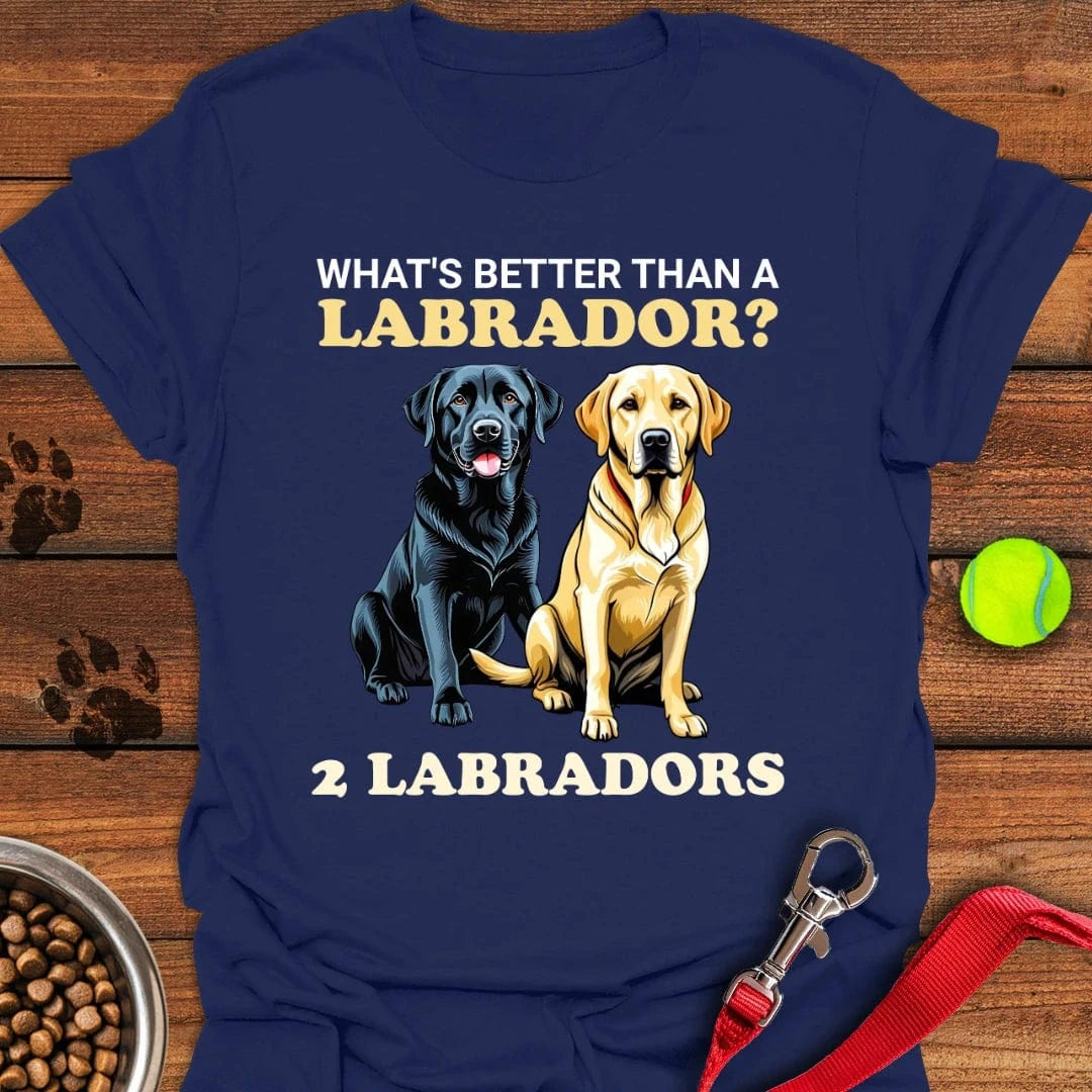 Funny Yellow & Black Lab T-Shirt Navy