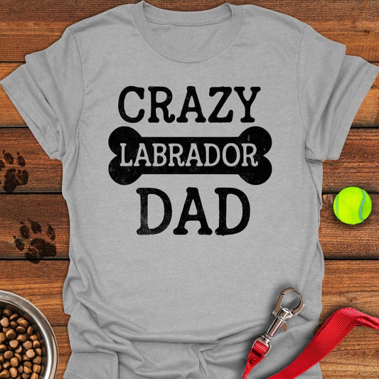 Crazy Labrador Dad T-Shirt Sport Grey