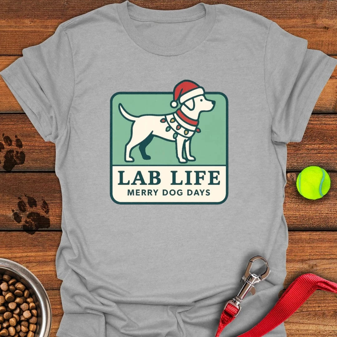 Labrador Christmas T-Shirt Sport Grey