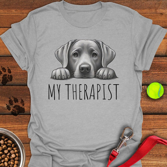 My Therapist Silver Lab T-Shirt Sport Grey