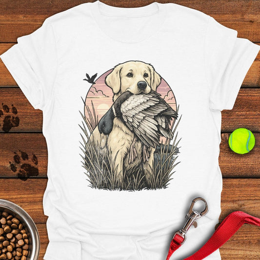 Yellow Labrador Hunting T-Shirt White