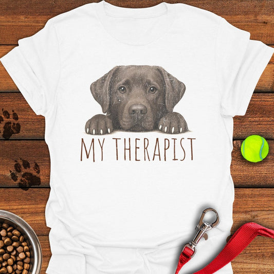 My Therapist Chocolate Lab T-Shirt White