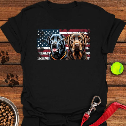 Chocolate & Black Labrador T-Shirt Black
