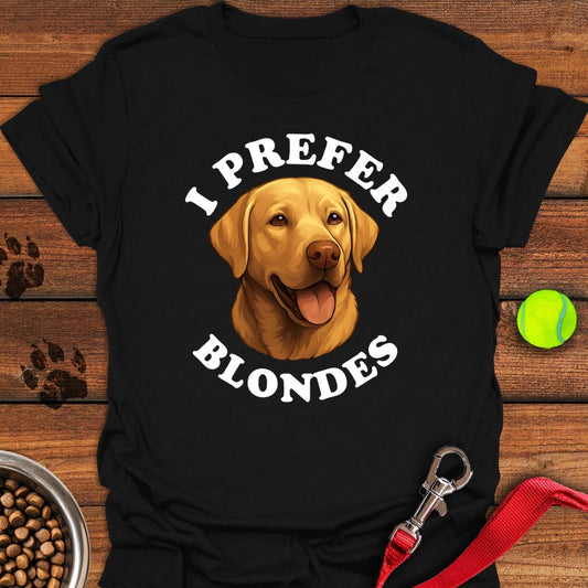 I Prefer Blondes Labrador T-Shirt Black