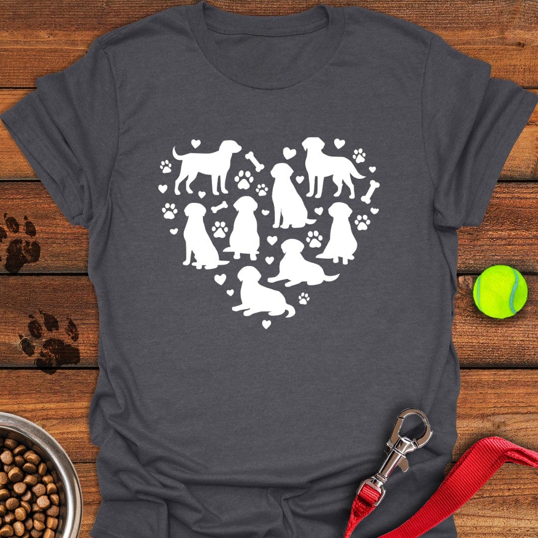 Labrador Heart T-Shirt Dark Heather