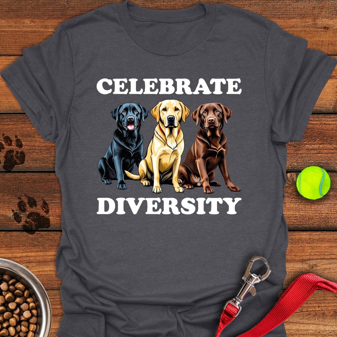 Celebrate Diversity Labrador T-Shirt Dark Heather