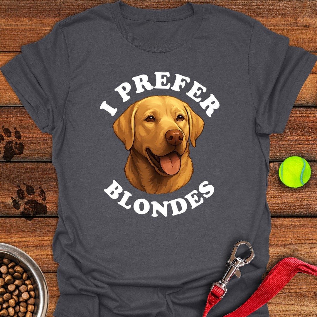 I Prefer Blondes Labrador T-Shirt Dark Heather