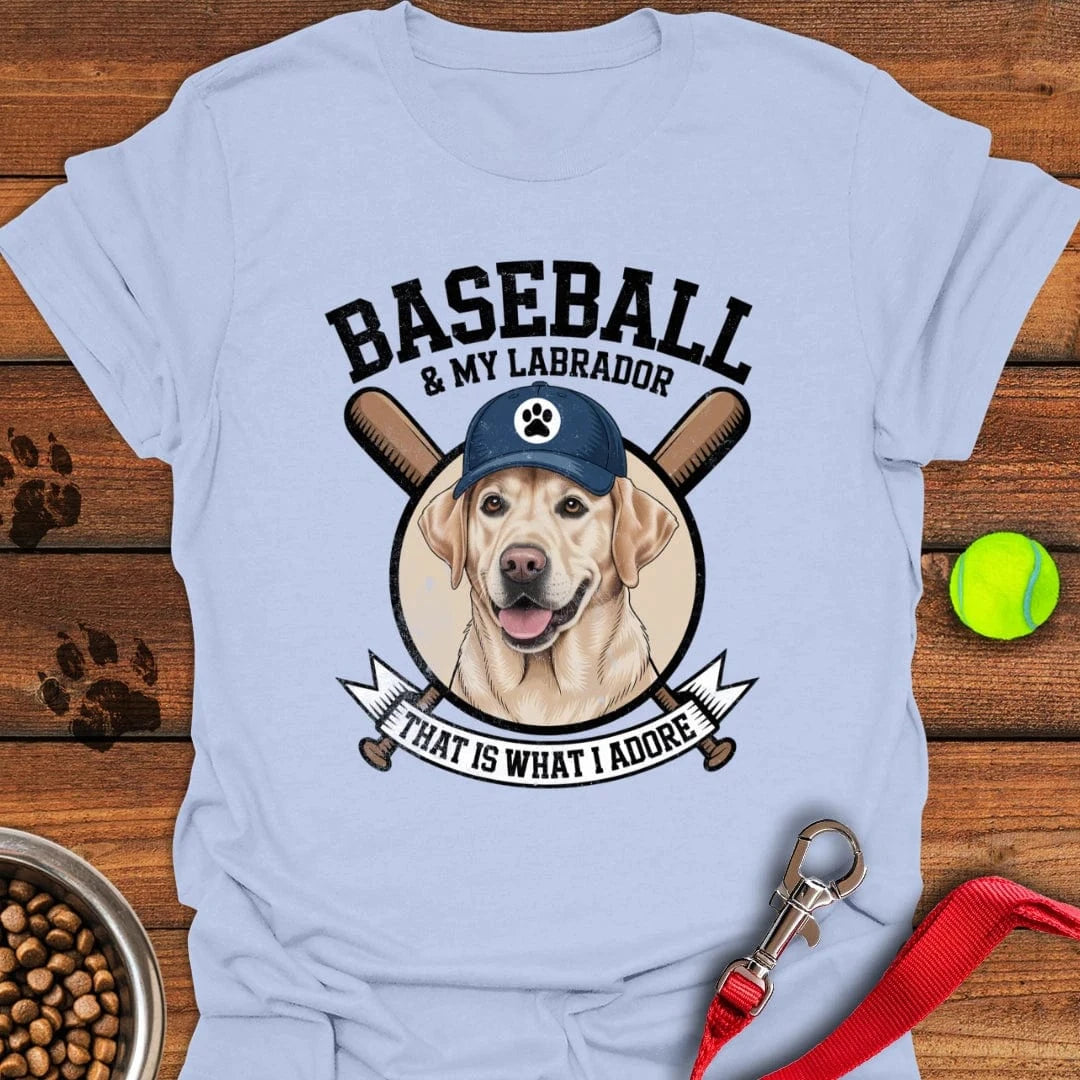 Baseball & My Labrador T-Shirt Light Blue