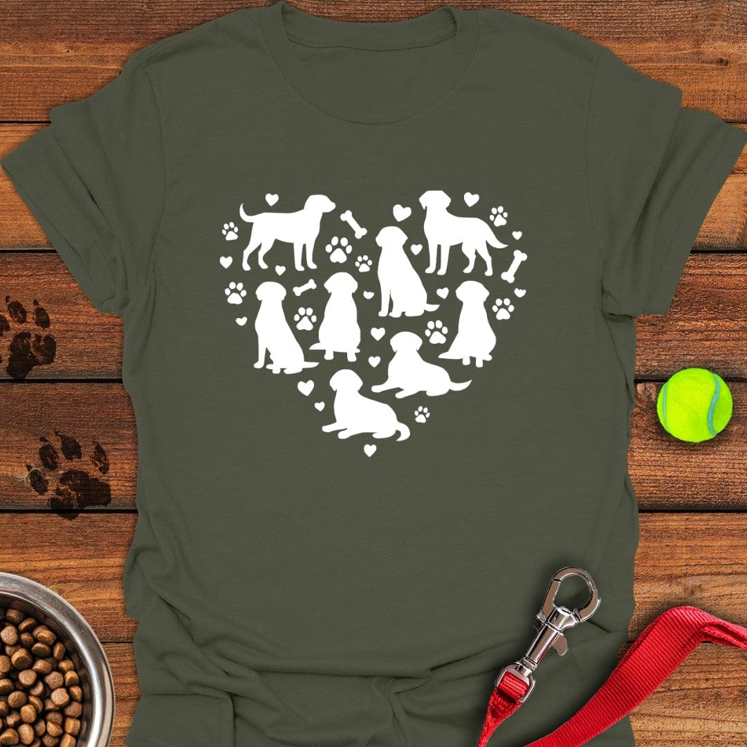 Labrador Heart T-Shirt Military Green