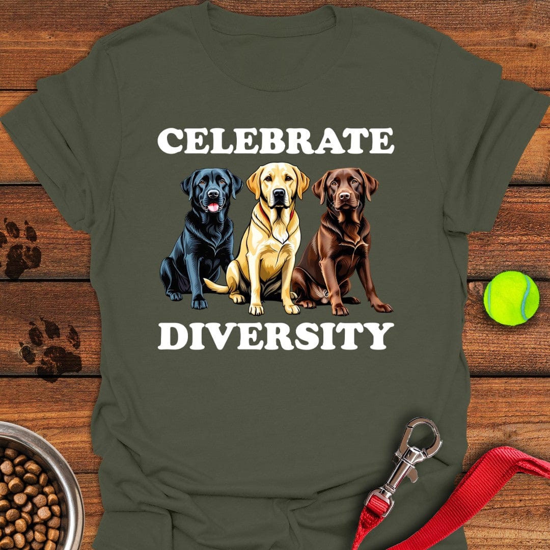 Celebrate Diversity Labrador T-Shirt Military Green