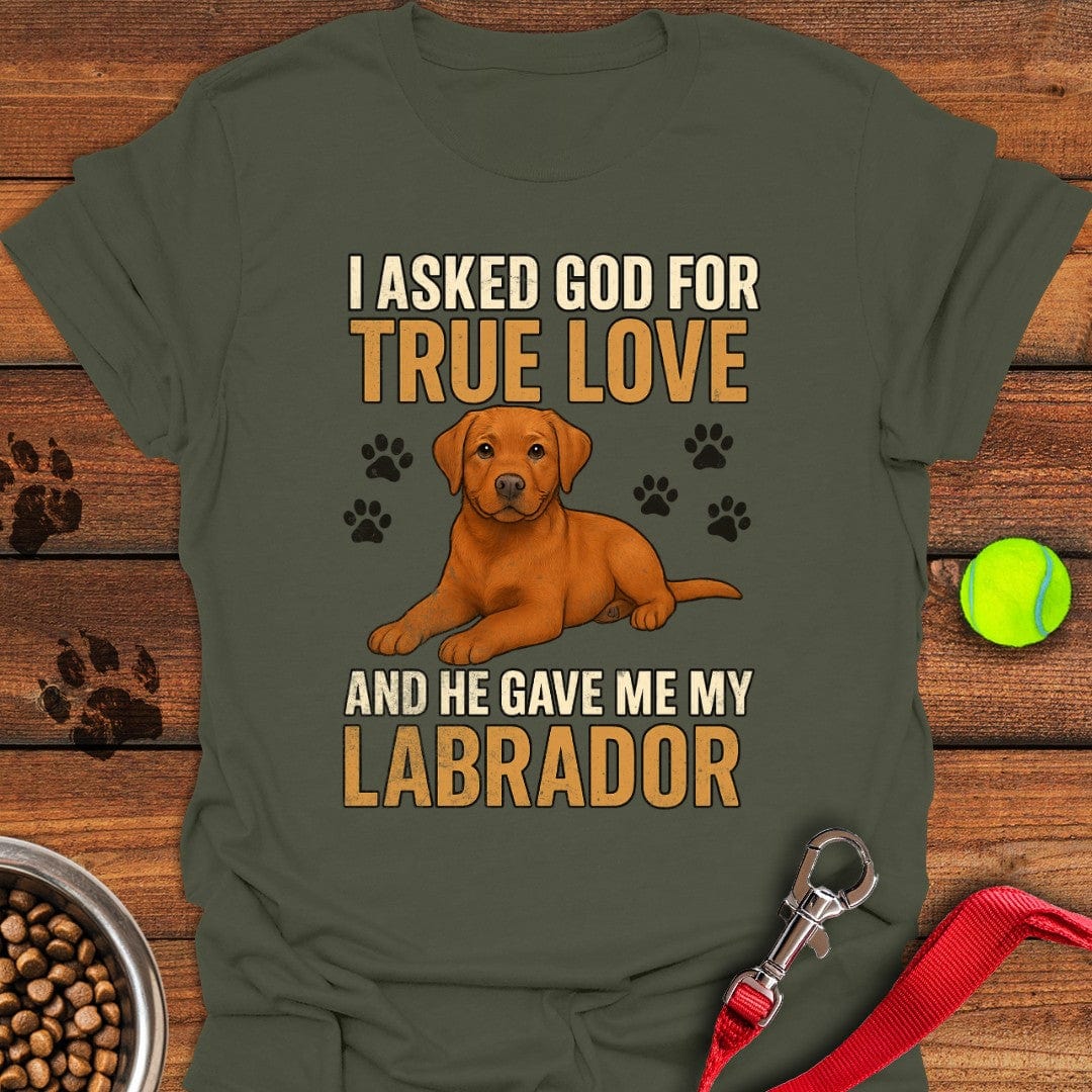 Fox Red Labrador Love T-Shirt Military Green