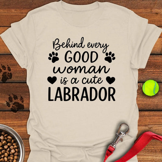 Woman and Labrador T-Shirt Natural
