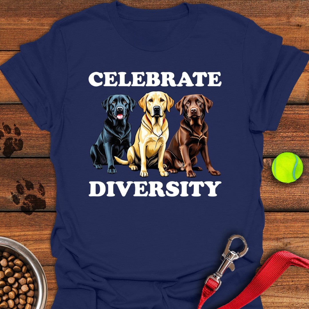Celebrate Diversity Labrador T-Shirt Navy