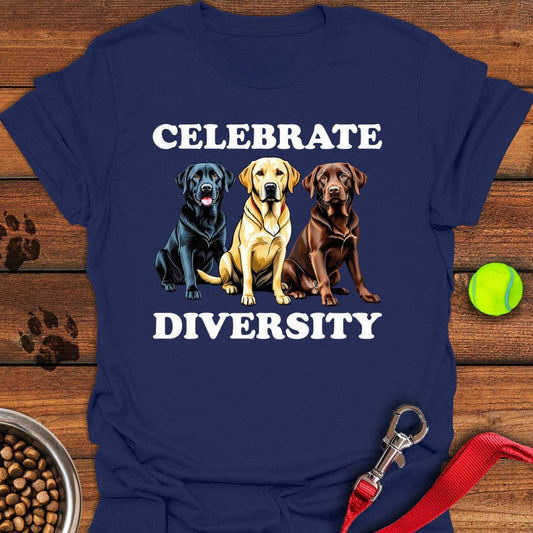 Celebrate Diversity Labrador T-Shirt Navy