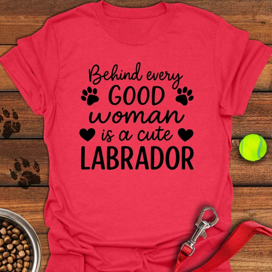 Woman and Labrador T-Shirt Heather Red