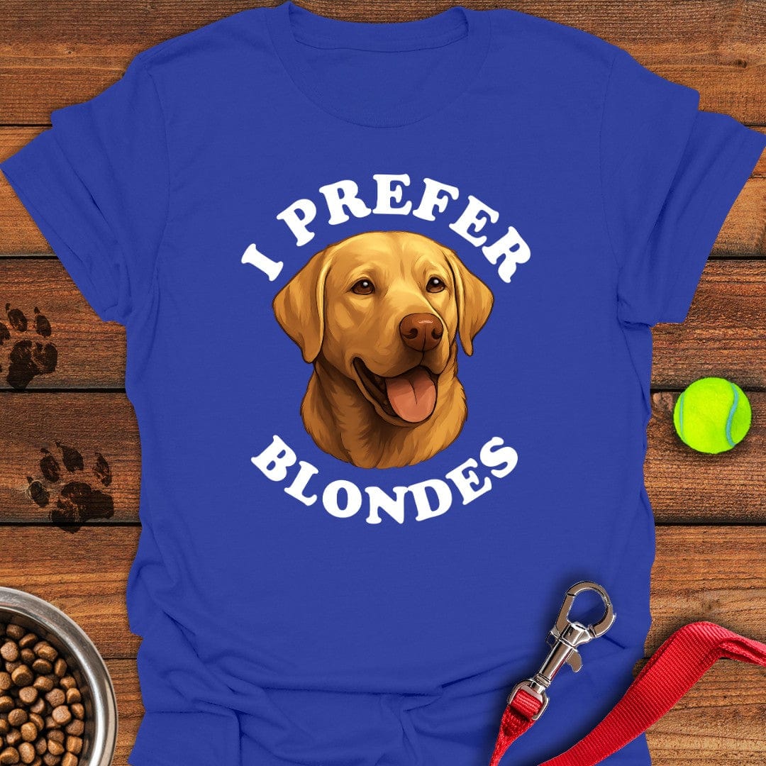 I Prefer Blondes Labrador T-Shirt Royal