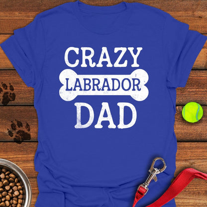 Crazy Labrador Dad T-Shirt Royal