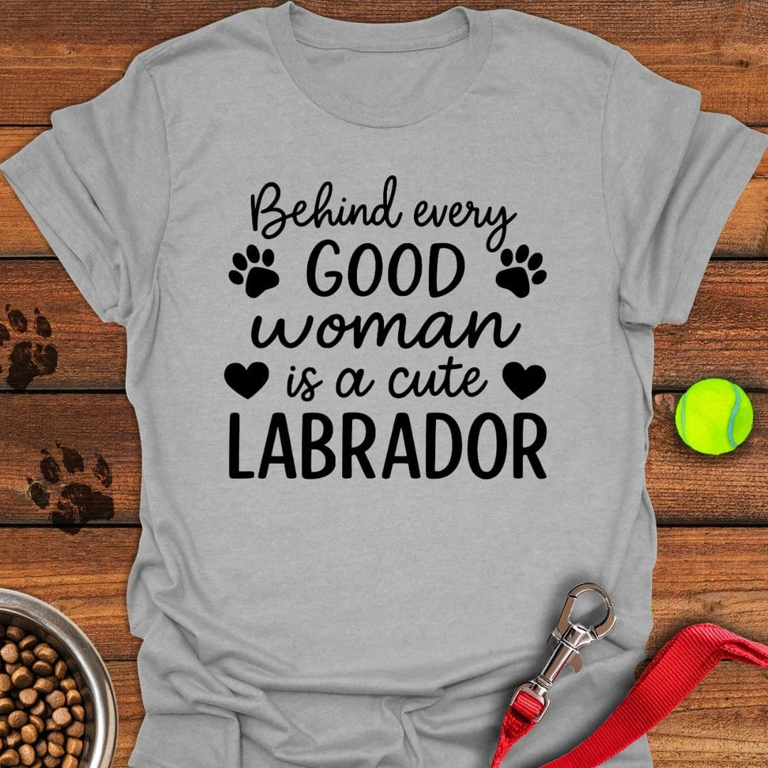 Woman and Labrador T-Shirt Sport Grey