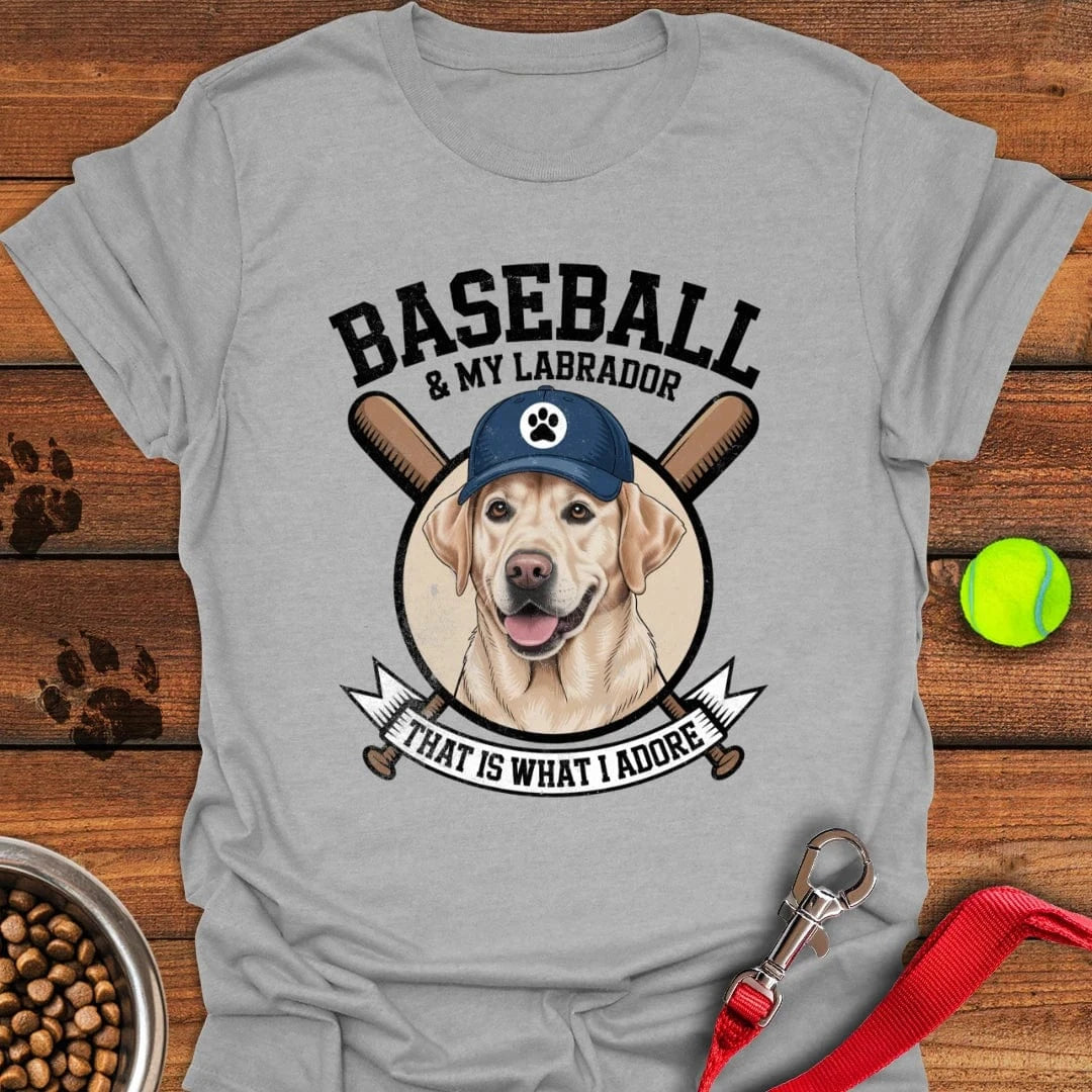 Baseball & My Labrador T-Shirt Sport Grey