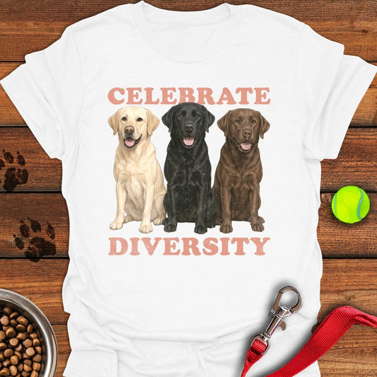 Celebrate Diversity Labrador T-Shirt White
