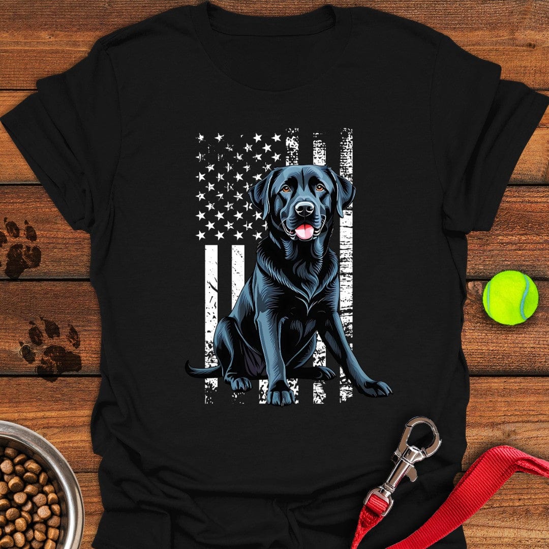 Black Lab USA Flag Black
