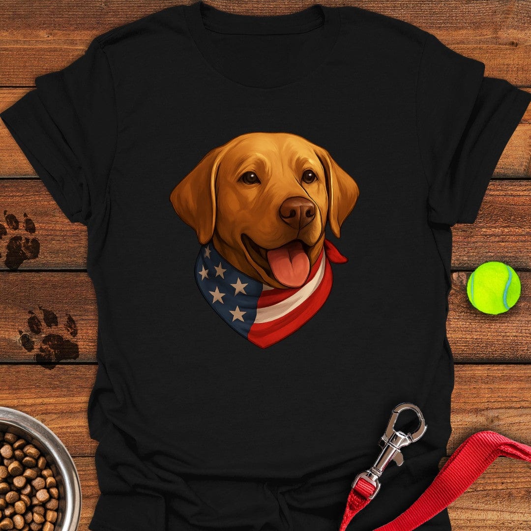 Yellow Labrador USA Bandana T-Shirt Black