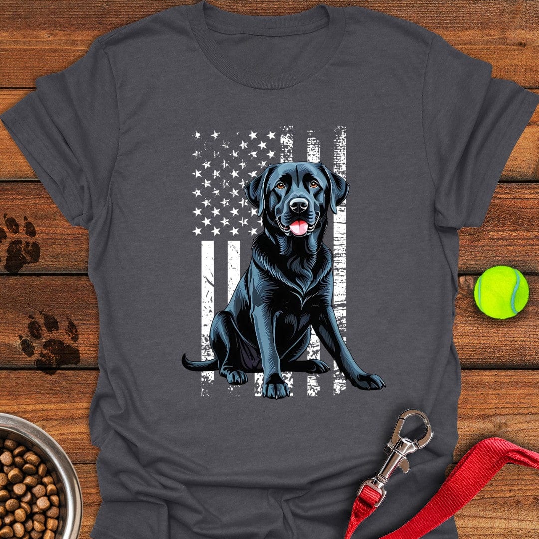 Black Lab USA Flag Dark Heather