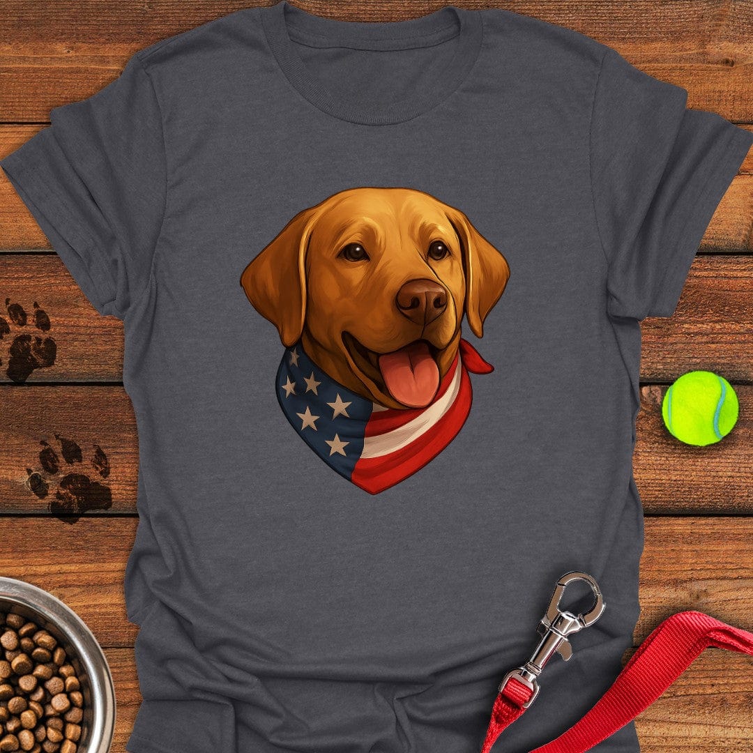 Yellow Labrador USA Bandana T-Shirt Dark Heather