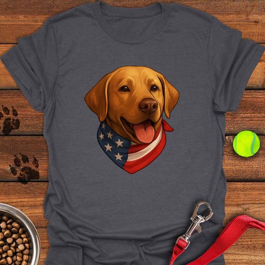 Yellow Labrador USA Bandana T-Shirt Dark Heather