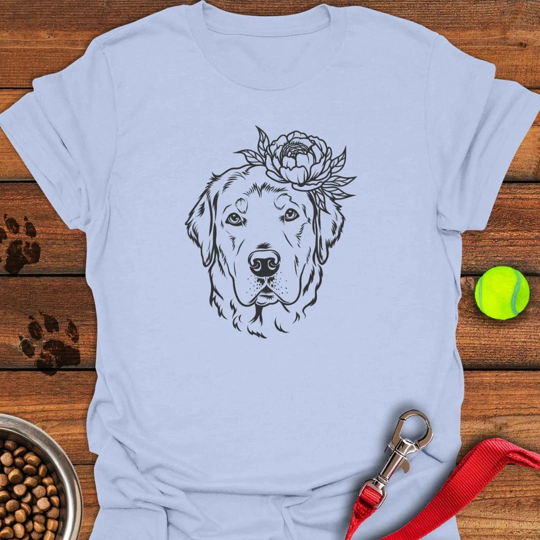 Labrador Flower T-Shirt Light Blue