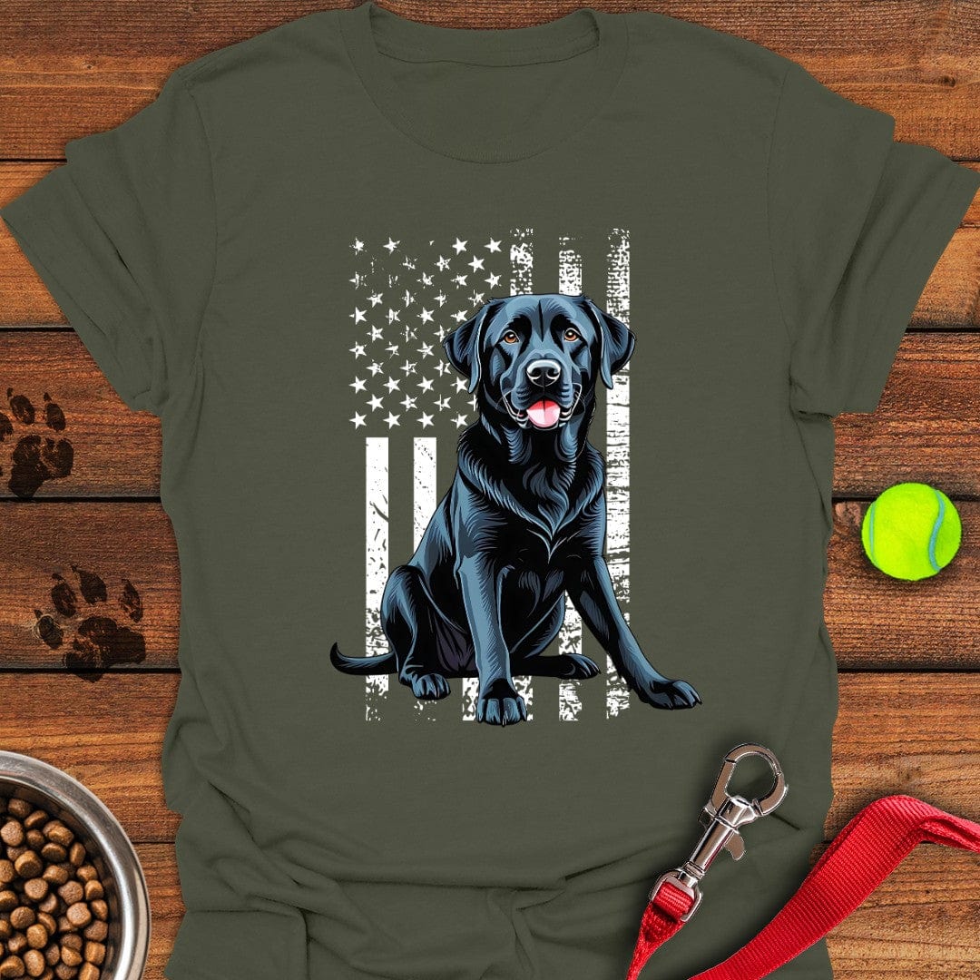 Black Lab USA Flag Military Green