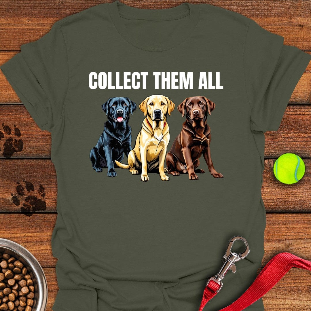 Collect Them All Labrador T-Shirt Military Green