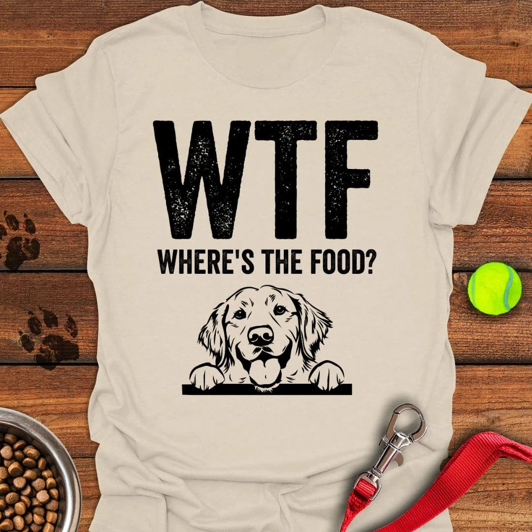 Golden Retriever Where's The Food? T-Shirt Natural