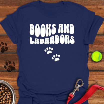 Books and Labradors T-Shirt Navy