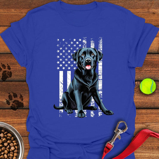 Black Lab USA Flag T-Shirt Royal