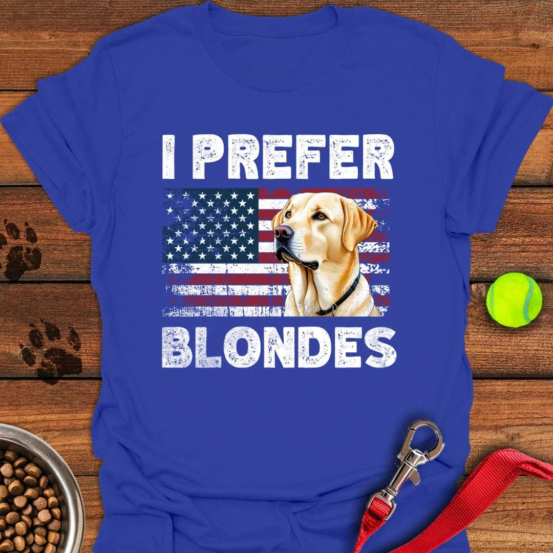 I Prefer Blondes Yellow Labrador T-Shirt Royal
