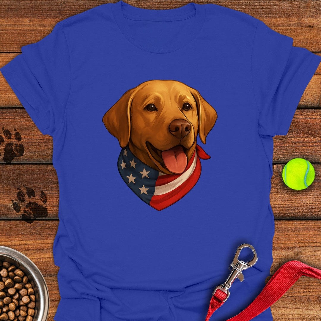 Yellow Labrador USA Bandana T-Shirt Royal