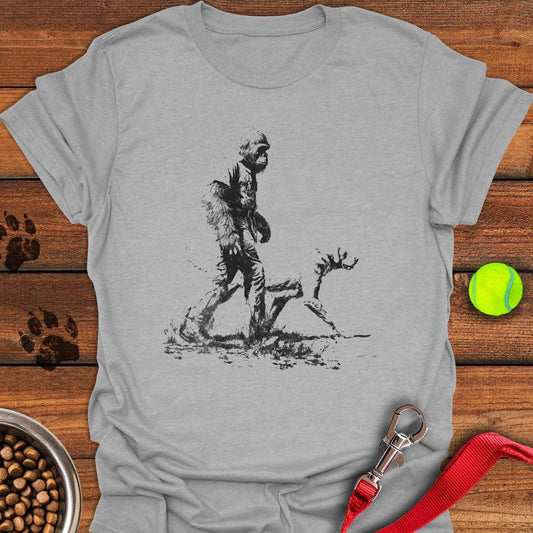 Bigfoot Walking Labrador T-Shirt Sport Grey